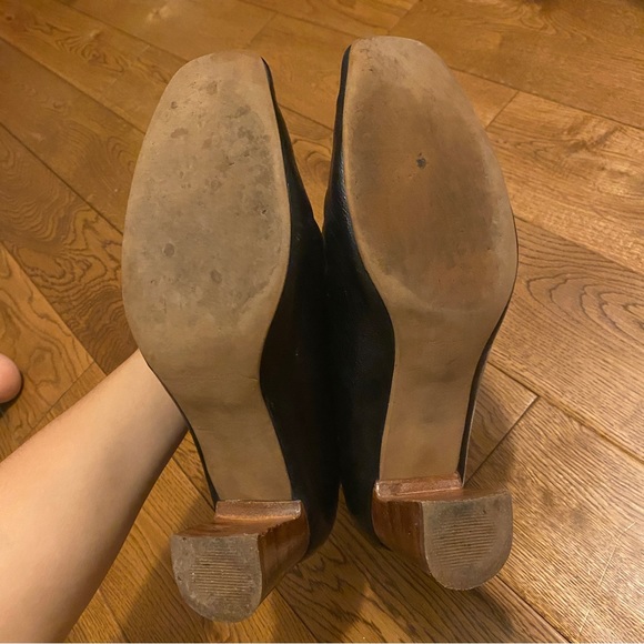 Leather Ankle Boots w/ Heel size 9 Black - Picture 3 of 8